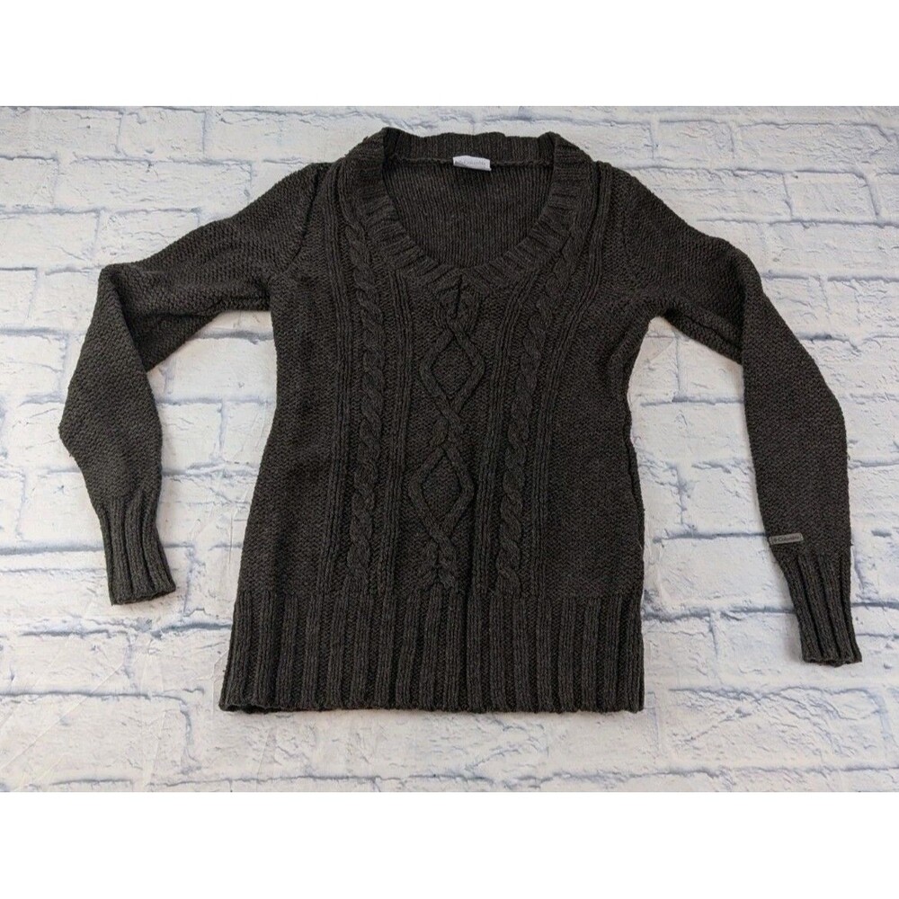 Vintage Columbia Women’s Wool Blend Brown Chunky Knit Sweater Medium